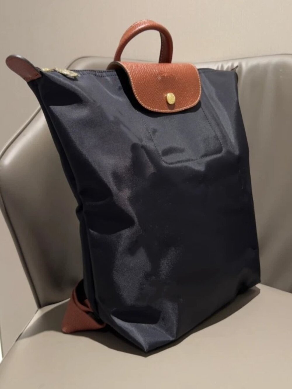Lightweight Black Foldable Nylon Backpack
